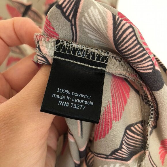 APT. 9 Taupe Pink Black Bird Animal Print Sleeveless Button Back Tank Blouse XS - Picture 7 of 14